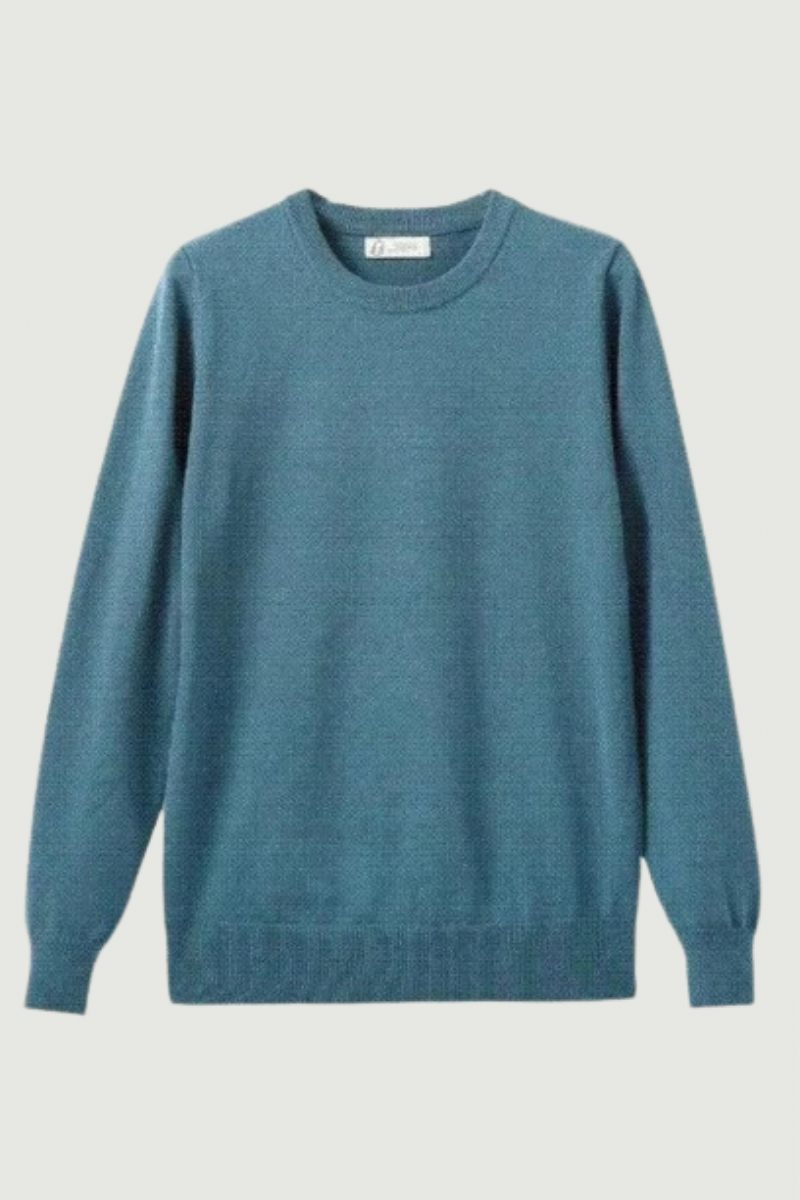 Efterår Vinter T-shirt Til Mænd Med Rund Hals Varm Langærmet Sweater Med Ensfarvet Bund