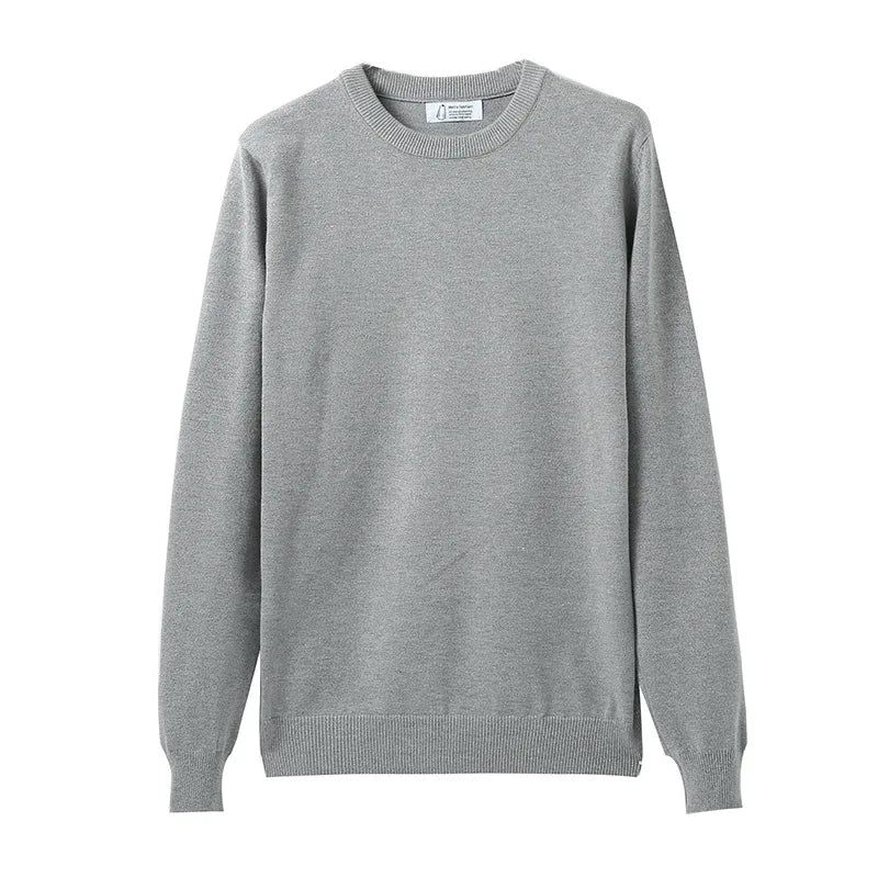 Efterår Vinter T-shirt Til Mænd Med Rund Hals Varm Langærmet Sweater Med Ensfarvet Bund - Grøn