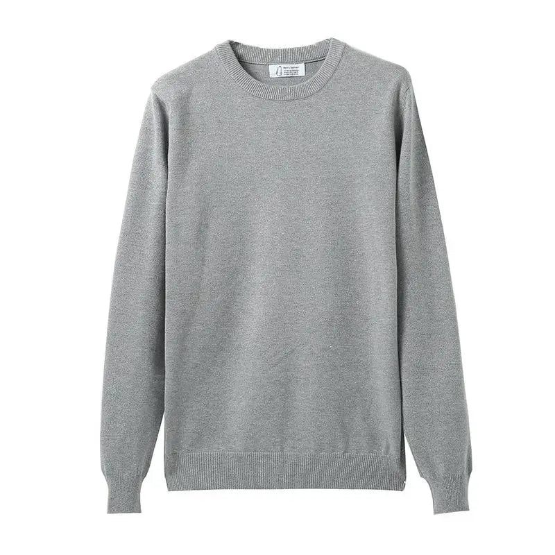 Efterår Vinter T-shirt Til Mænd Med Rund Hals Varm Langærmet Sweater Med Ensfarvet Bund - Grøn