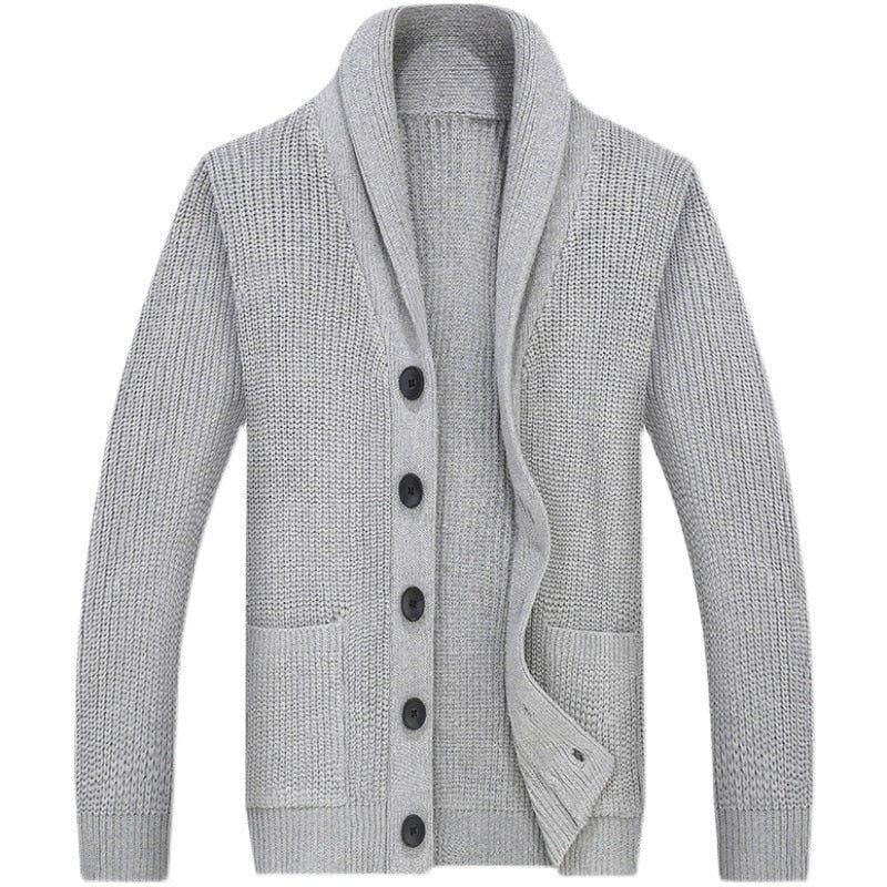 Efterårs Uld Casual Sweatercoat Herre Sweater - Sort