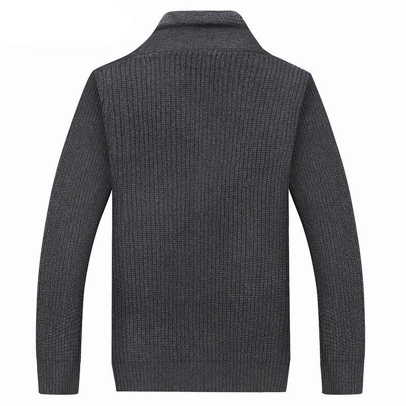 Efterårs Uld Casual Sweatercoat Herre Sweater - Sort