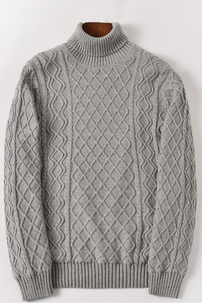 Fleece Varm Bomuld Rullekrave Sweater Mænd Vinter Pullovere Mandlige Skildpadde Hals