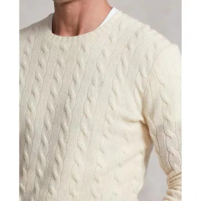 Herre Hestetrøje Solid Casual Pull Homme Herretrøje - Beige