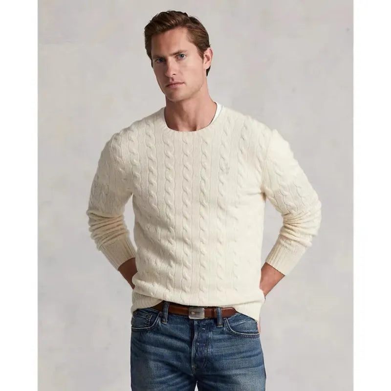 Herre Hestetrøje Solid Casual Pull Homme Herretrøje - Beige