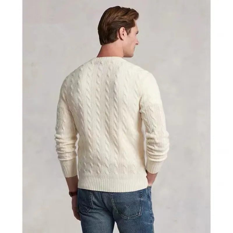 Herre Hestetrøje Solid Casual Pull Homme Herretrøje - Beige