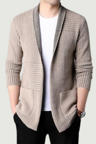 Herre Lang Cardigan Retro Sweater Efterår Vinter Strik Street Wear Casual Frakker