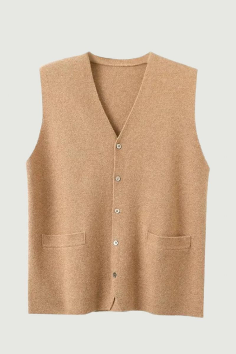 Herre Pure Cashmere Cardigan Vest Efterår Vinter V-hals Ung Strik Top High-end Jakke Afslappet Ærmeløs Sweater