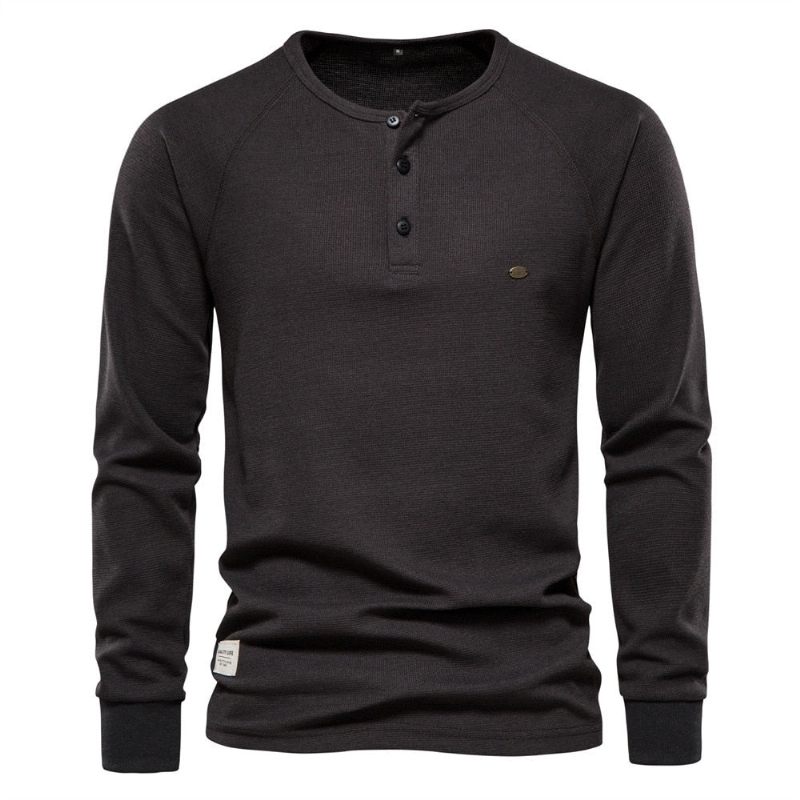 Mænd Ny Efterårstrøje Blød Sweater Herre Pure O-halstrøjer Knaptrøjer Varm Slim Fit Herretøj - Hvid