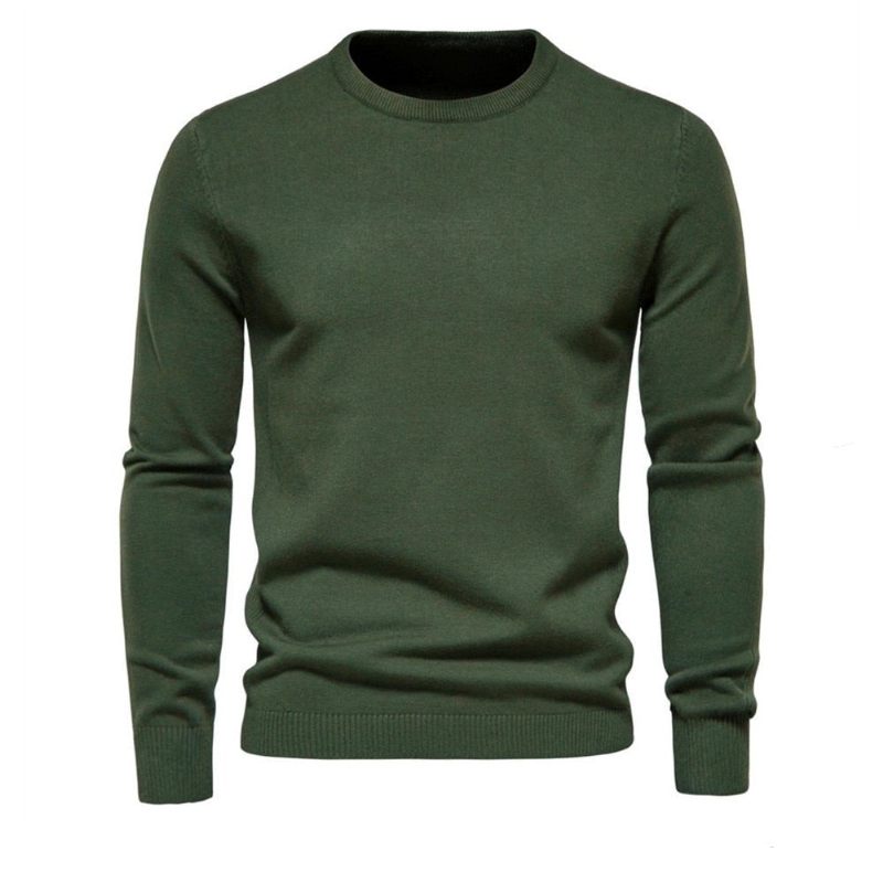 Mænd Sweater Casual Ensfarve Varm Vinter Slim Herre Sweatere - Flogblå