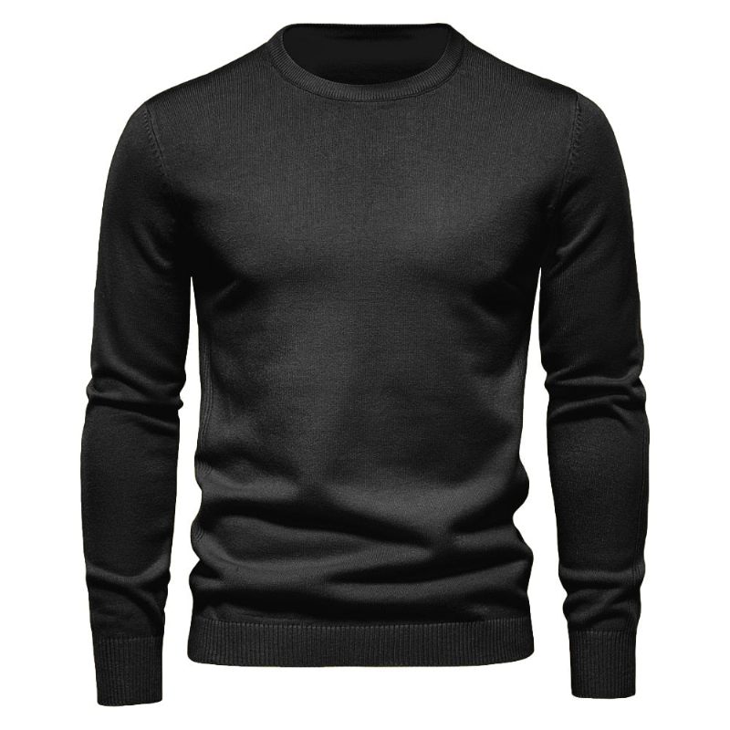 Mænd Sweater Casual Ensfarve Varm Vinter Slim Herre Sweatere - Flogblå