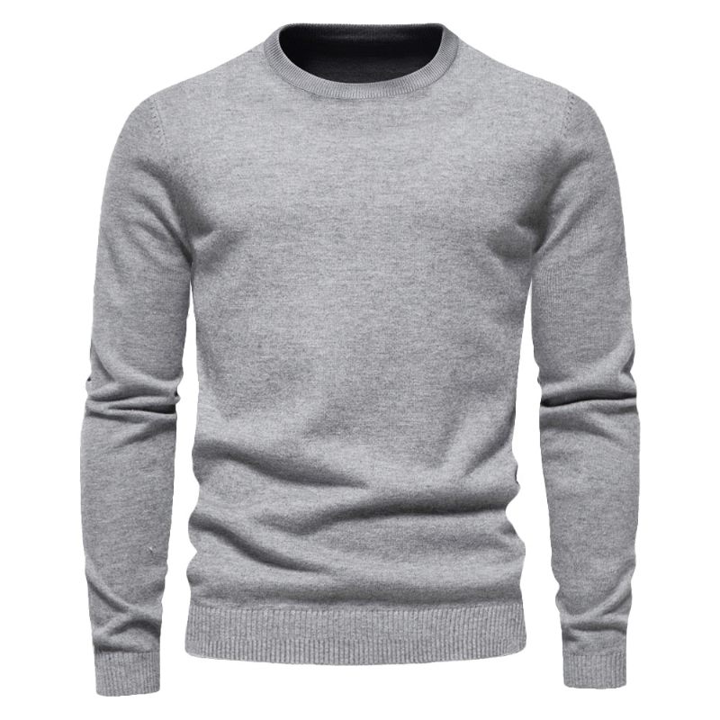 Mænd Sweater Casual Ensfarve Varm Vinter Slim Herre Sweatere - Flogblå