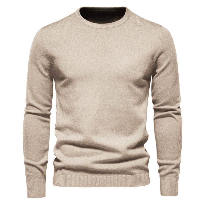 Mænd Sweater Casual Ensfarve Varm Vinter Slim Herre Sweatere - Flogblå