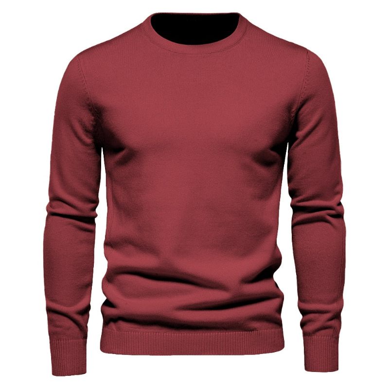 Mænd Sweater Casual Ensfarve Varm Vinter Slim Herre Sweatere - Flogblå