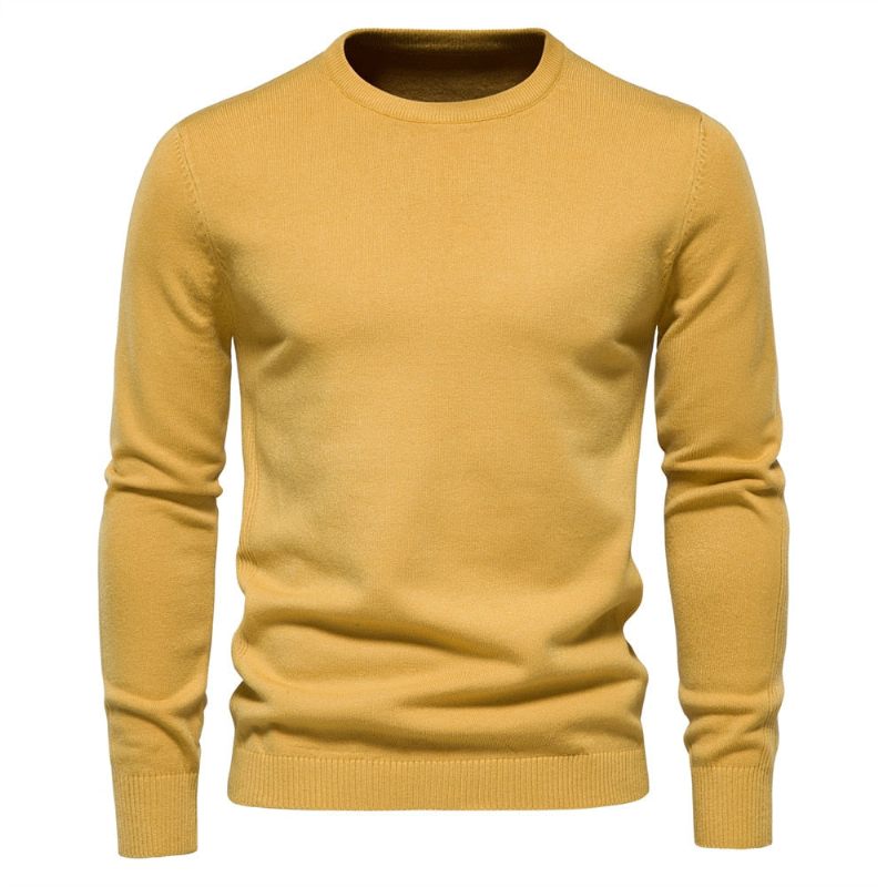 Mænd Sweater Casual Ensfarve Varm Vinter Slim Herre Sweatere - Flogblå