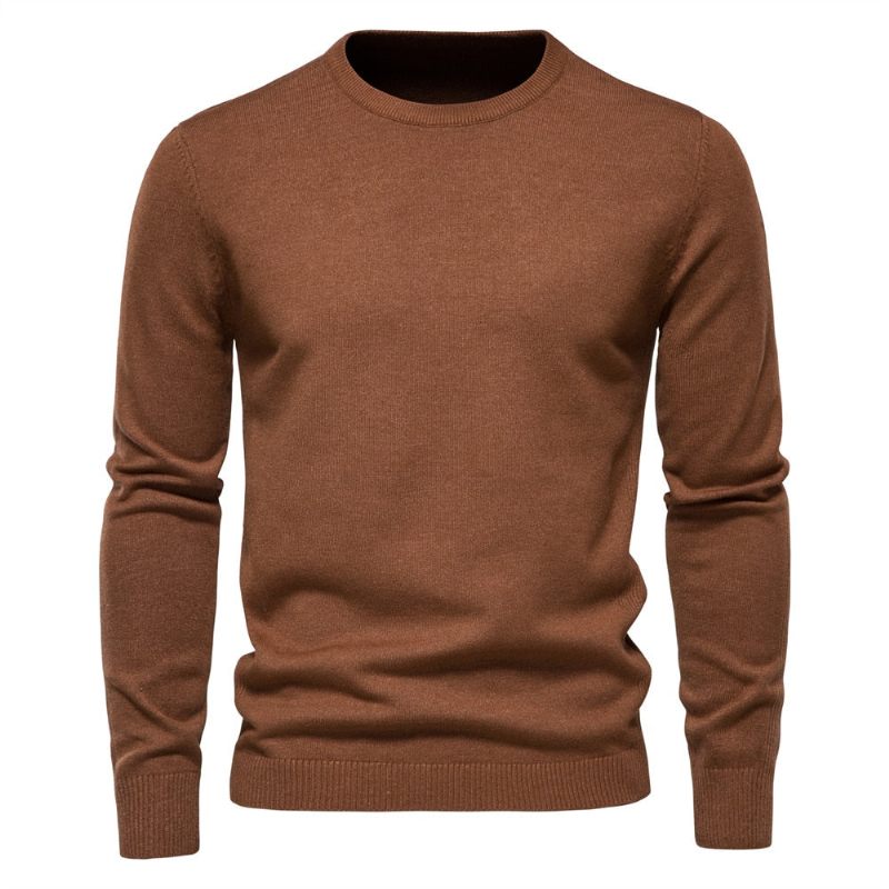 Mænd Sweater Casual Ensfarve Varm Vinter Slim Herre Sweatere - Flogblå