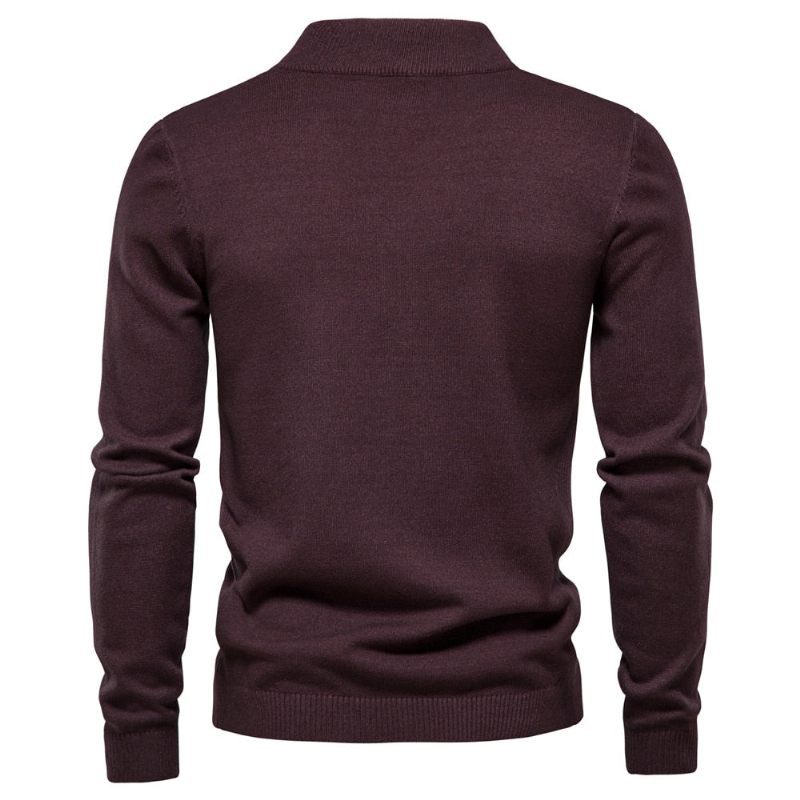 Mænd Sweater Casual Ensfarve Varm Vinter Slim Herre Sweatere - Flogblå