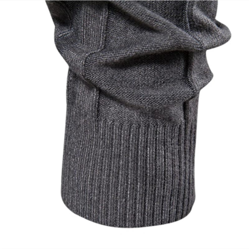 Pullovere Rullekrave Mænd Casual Basic Solid Varm Stribet Sweater Vinter Sweatere Mandlige - Brun