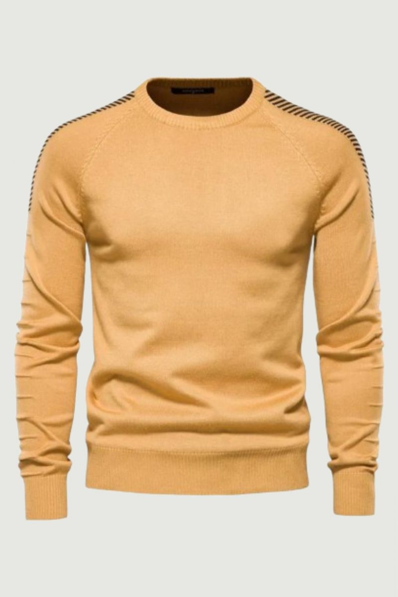 Splejset Dropsleeve Sweater Til Mænd Casual O-hals Slim Fit Pullovere Herre Sweatere Vinter Varm Strikket Til