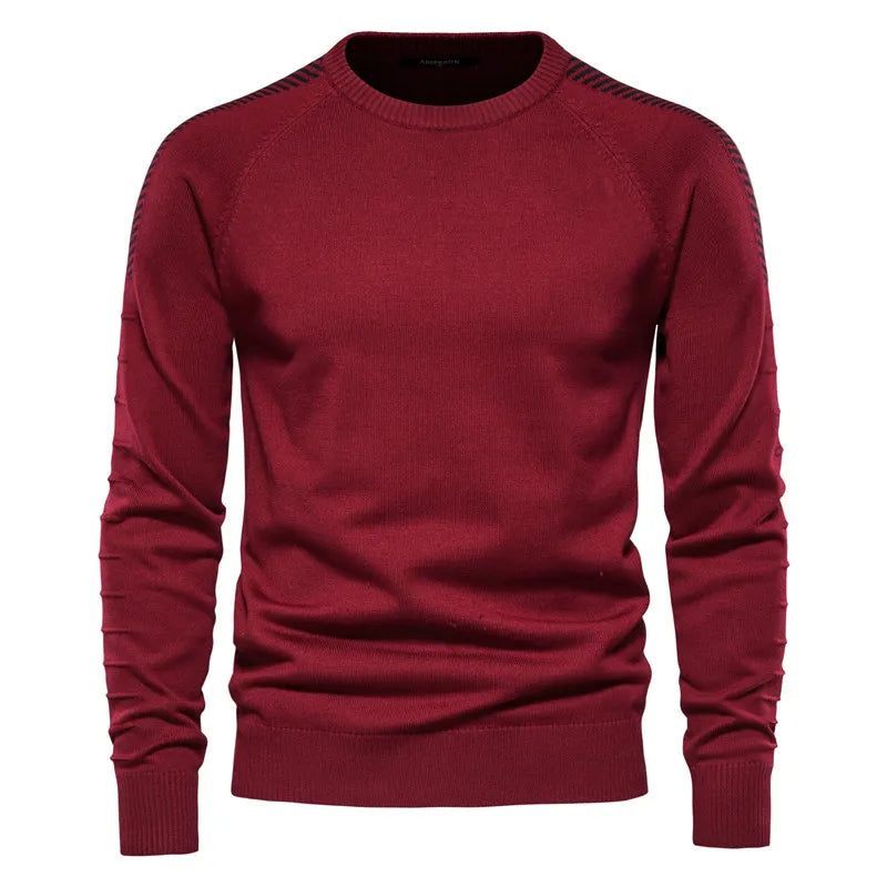 Splejset Dropsleeve Sweater Til Mænd Casual O-hals Slim Fit Pullovere Herre Sweatere Vinter Varm Strikket Til - Hvid