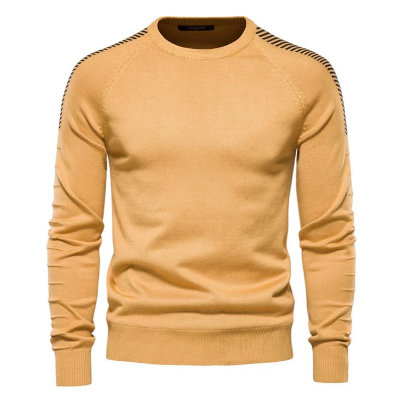 Splejset Dropsleeve Sweater Til Mænd Casual O-hals Slim Fit Pullovere Herre Sweatere Vinter Varm Strikket Til - Hvid