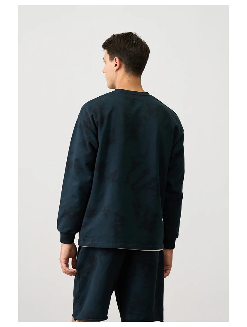 Spring Oversize Dark Sweatshirts Hættetrøjer Pullovere - Marine Blå