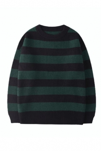 Streetwear Stribet Sweater Vintage Striktrøjetrøjer Tate Langdon Samme Stil