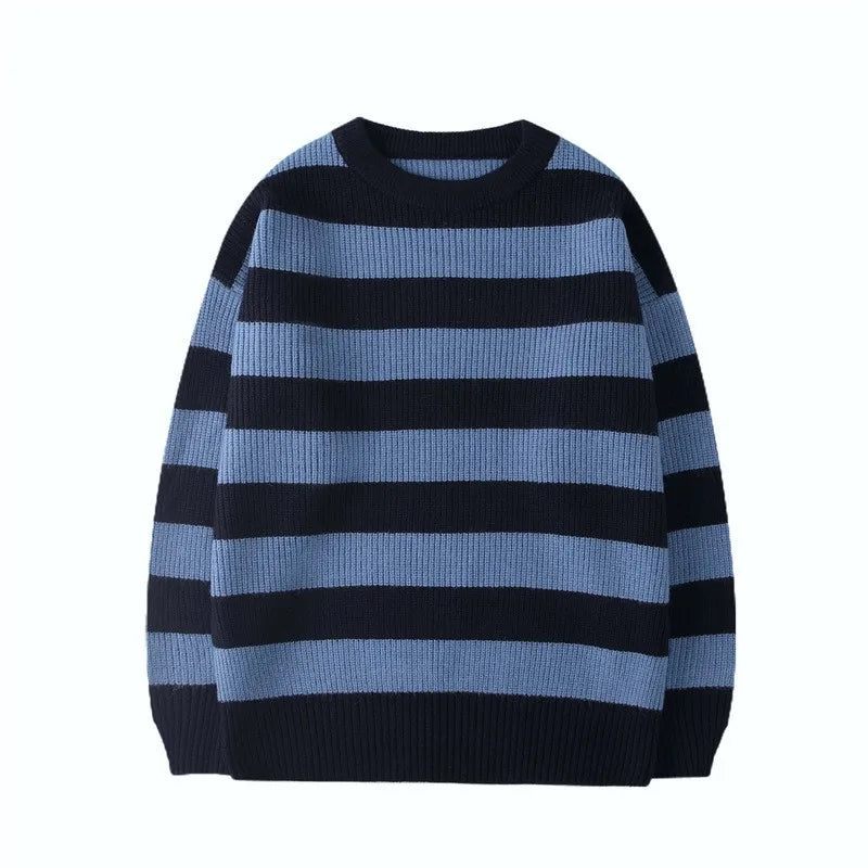 Streetwear Stribet Sweater Vintage Striktrøjetrøjer Tate Langdon Samme Stil - Grøn