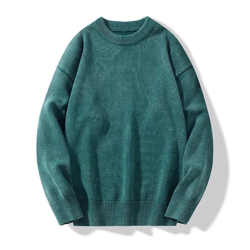 Strikkede Vintage Sweatere Til Mænd Casual Løs Solid Tyk Varm Jumper Herre Rullekrave Vinter Pullover Sweater - Mørkegrøn