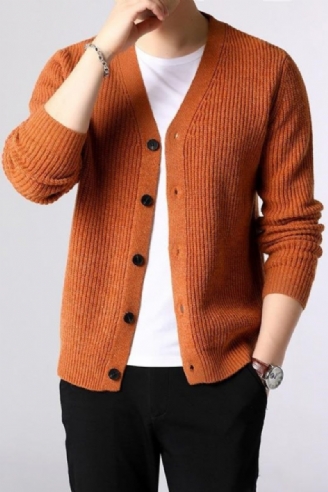 Sweater Herre Cardigan Tykke Slim Fit Jumpers Strik Warm Winter Style Casual Beklædning