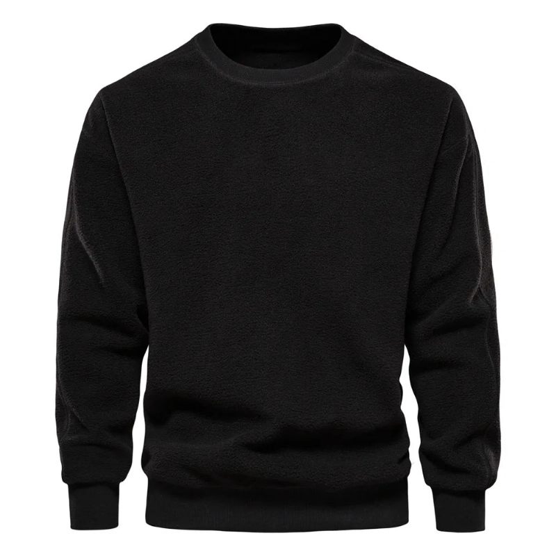 Sweater Mænds Efterår Vinter Stil Afslappet Enkel Solid Pullover Top - Sort