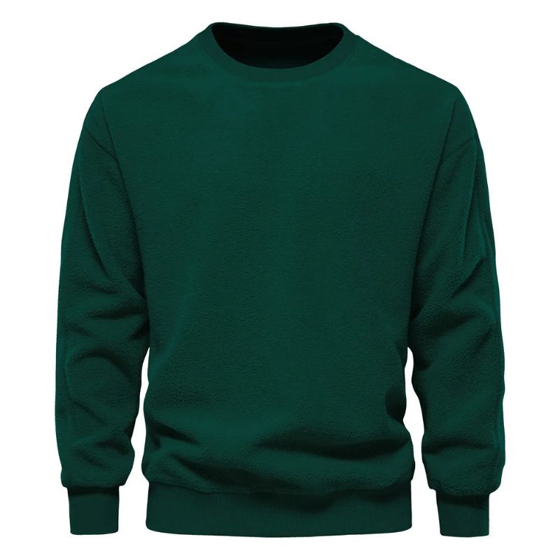 Sweater Mænds Efterår Vinter Stil Afslappet Enkel Solid Pullover Top - Sort