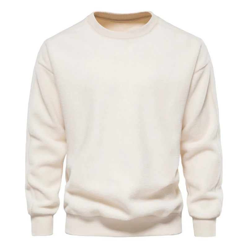 Sweater Mænds Efterår Vinter Stil Afslappet Enkel Solid Pullover Top - Sort