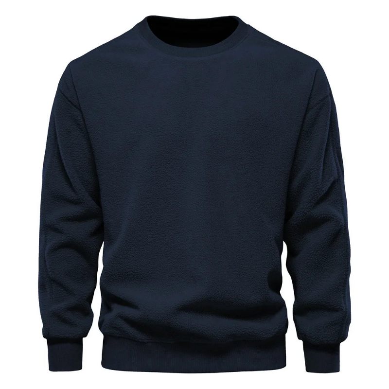 Sweater Mænds Efterår Vinter Stil Afslappet Enkel Solid Pullover Top - Sort