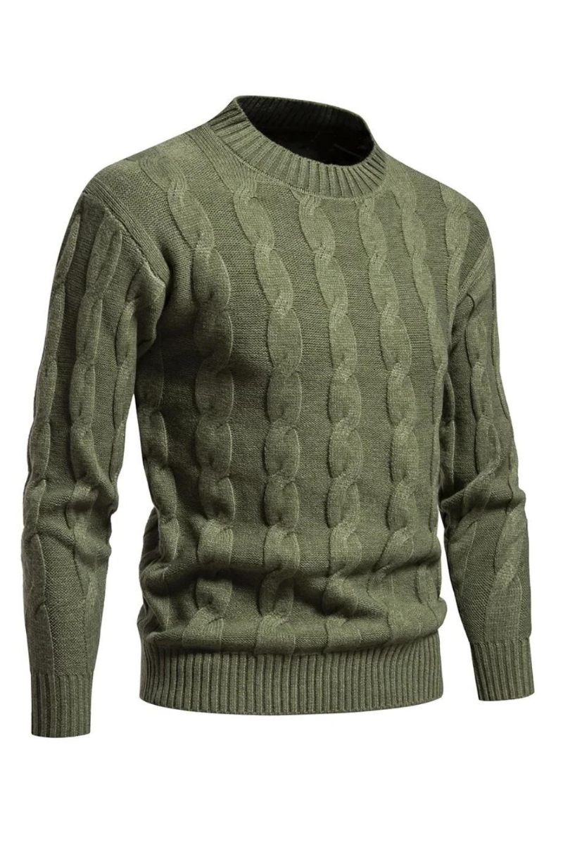 Sweatere Tøj Vinter Vintage Sweater Mænd Frakker Ensfarvet Stribet Pullover Rullekrave Efterår