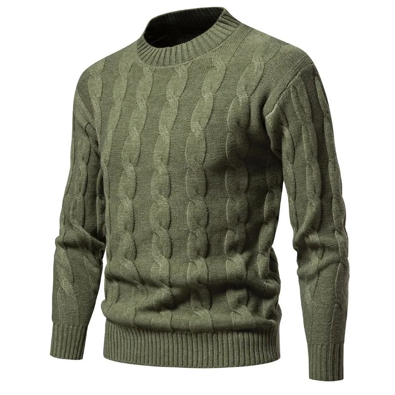 Sweatere Tøj Vinter Vintage Sweater Mænd Frakker Ensfarvet Stribet Pullover Rullekrave Efterår - Sort