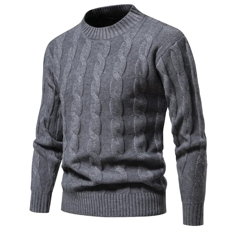 Sweatere Tøj Vinter Vintage Sweater Mænd Frakker Ensfarvet Stribet Pullover Rullekrave Efterår - Sort