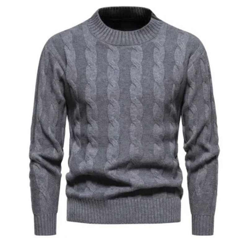 Sweatere Tøj Vinter Vintage Sweater Mænd Frakker Ensfarvet Stribet Pullover Rullekrave Efterår - Sort