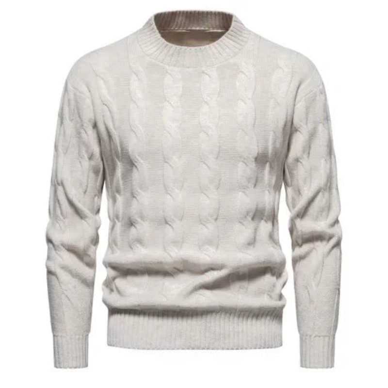 Sweatere Tøj Vinter Vintage Sweater Mænd Frakker Ensfarvet Stribet Pullover Rullekrave Efterår - Sort