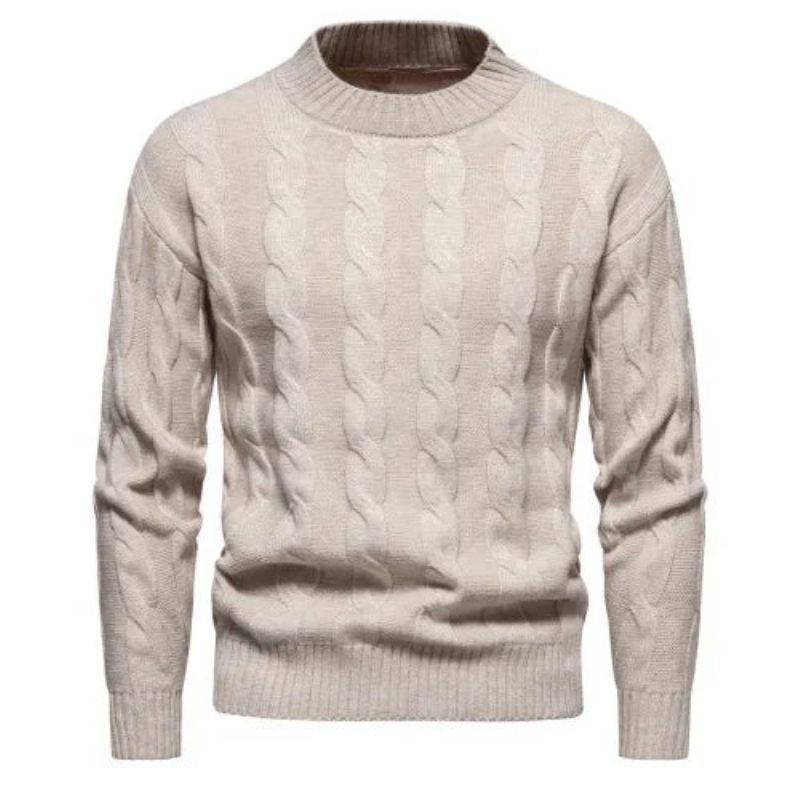 Sweatere Tøj Vinter Vintage Sweater Mænd Frakker Ensfarvet Stribet Pullover Rullekrave Efterår - Sort