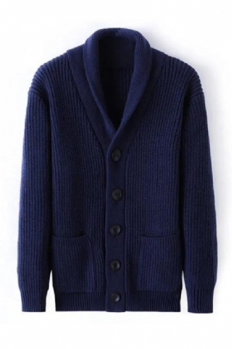 Vinter Cardigan Mand Tykke Varm Cashmere Vintertrøje Mænd Tøj Outwear Business Casual Strik