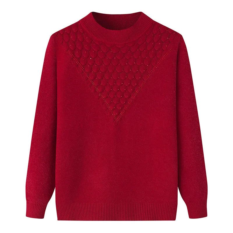 Vinter Dame Sweatere Og Pullovere Langærmede Solid Split Led Vintage Varm Strikket Sweater - Grøn