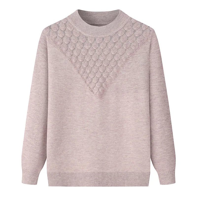 Vinter Dame Sweatere Og Pullovere Langærmede Solid Split Led Vintage Varm Strikket Sweater - Grøn