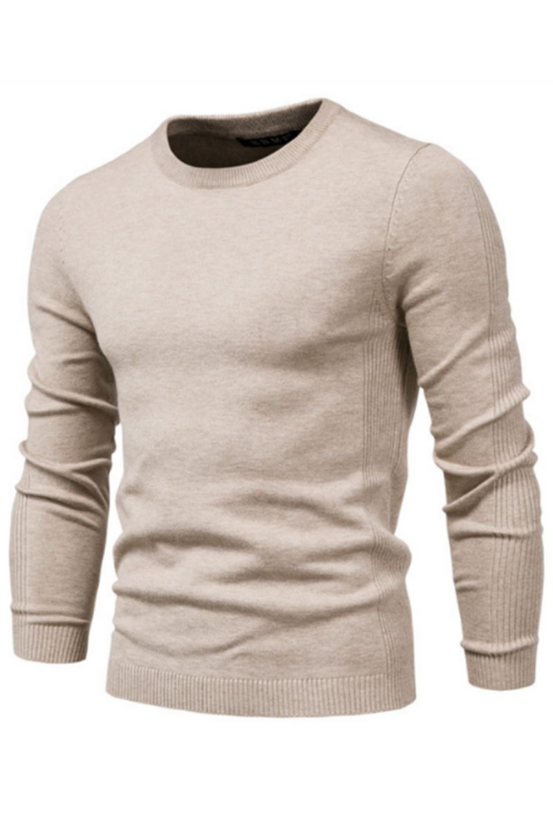 Vinter Tykkelse Pullover Mænd O-hals Ensfarvede Langærmede Varme Slanke Sweatere Sweater Pull Mandlige Tøj