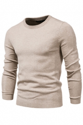 Vinter Tykkelse Pullover Mænd O-hals Ensfarvede Langærmede Varme Slanke Sweatere Sweater Pull Mandlige Tøj