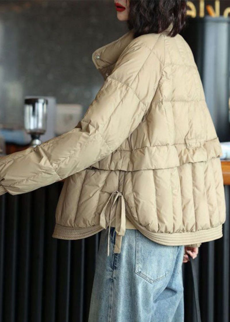 Beige Duck Down Canada Goose Jacket Side Open Oversized Winter - Dame dunjakker