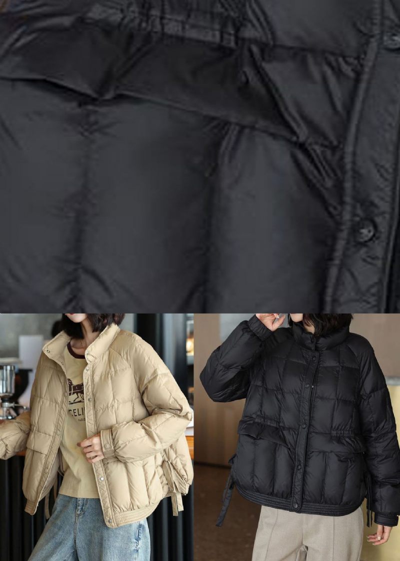 Beige Duck Down Canada Goose Jacket Side Open Oversized Winter - Dame dunjakker