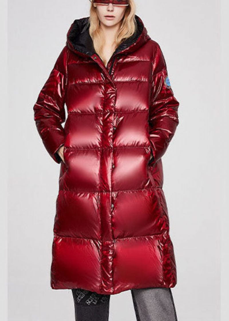 Casual Mulberry Hætte Tyk Vinter Duck Down Coat - Blå