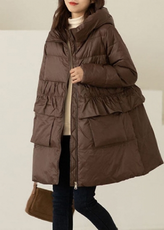 Chokoladelommer Duck Down Frakker Hooded Winter