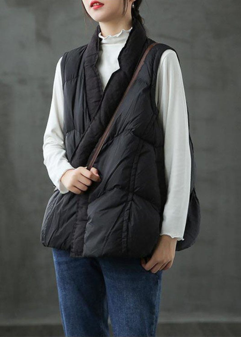 Diy Sort Mode Warm Winter Puffer Vest - Sort