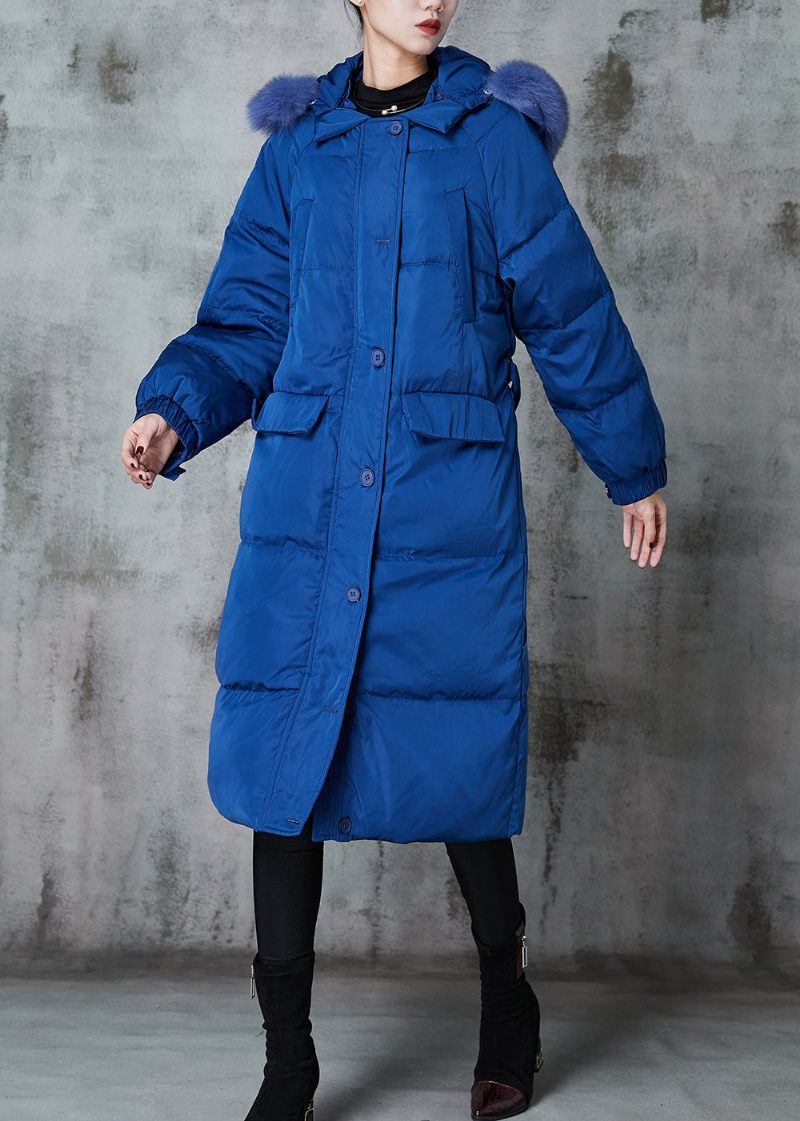 Fashion Blue Oversized Duck Down Puffers Jakker Vinter - Dame dunjakker